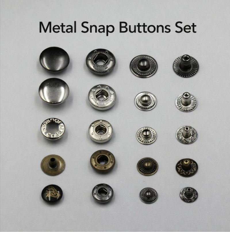 Metal Snap Buttons Supplier Karur — Nickel Brass Gunmetal Press Studs Home Furnishing Tamil Nadu Texac India